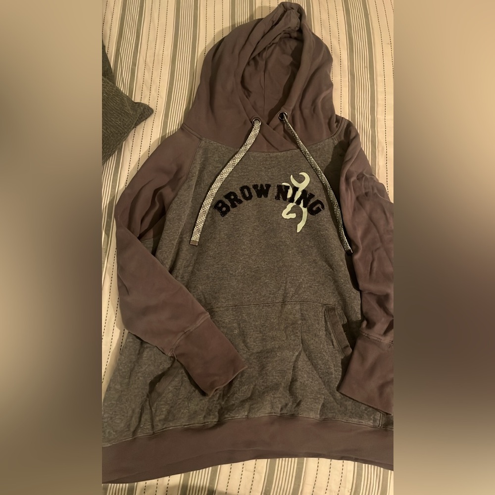 Browning Two-Tone Hoodie in Gray and Brown